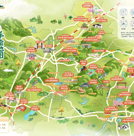 环大洪山旅游手绘地图